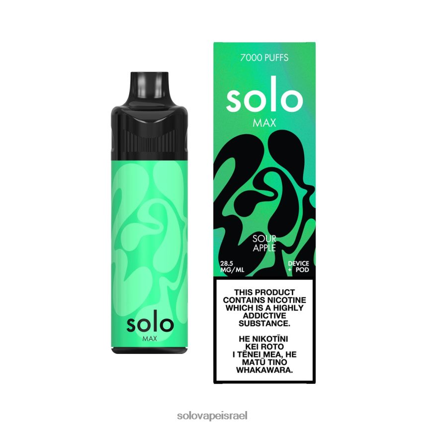Solo MAX ערכת תרמילים תפוח חמוץ D6H0H870 - Solo Vape Review